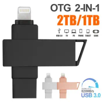 2TB USB Flash Drive 128GB Pen Drive for iPhone X/XR/XS/ 8/7/6/iPad 1TB OTG Pendrive USB 3.0 Memory Stick for ios Laptop Desktop