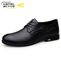 Camel Active Fashion Men's Brogue Shoes Genuine Leather Flats Classic Men Casual Formal Shoe Leisure Vintage Handmade Footwear