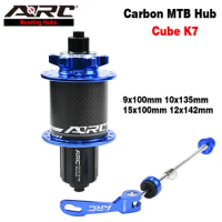 ARC-Carbon Fiber Mountain Bike Hub, 32 Holes Cube, K7 MTB Front, 9x100, 15x100 Rear, 10x135, 12x142, with HG Freehub Body, 8-11V