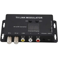 TM70 Professional AV To RF Electronic Adjustable Plastic Home UHF TV Link Modulator Mini Receiver Converter Infrared Return