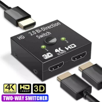 HDMI-compatible Switch 2 Ports 4K 120Hz 2 In 1 Out/1 in 2 Out Video Splitter for Laptops PC Xbox TV Box to Monitor TV Projector