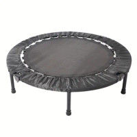 Portable Black Fitness Trampoline for Outdoor Workouts, Adult Indoor Trampoline for Cardio Exercise, High-performance Sports Min
