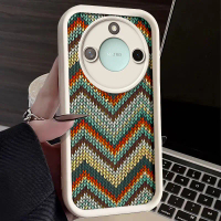 เคสโทรศัพท์แบบถักคลื่นสี, สำหรับ Honor X9c สมาร์ท 5G เคส, ป้องกันการตก, กันกระแทก, เคสฝาหลัง TPU แบบ