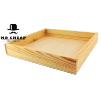 (25cm x 25cm)Square Wood Tray 25cmx25cm/Pine Wood Serving Plate/Wooden Tea Breakfast Serving Trays C