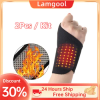 2Pcs/Pair Self-heating Magnet Wrist Support Brace Guard Protector Pad Men Winter Keep Warm Band Sports Protective Gear Bracers