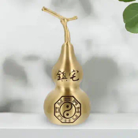 Gourd Feng Shui Figurine Copper Mini Collection 2024 Chinese New Year Decor for Living Room Shelf Bookshelf Cabinet Home Decor