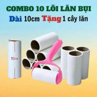 Combo 10 Lõi Lăn Bụi Tặng 1 Cây Lăn Bụi Làm Sạch Quần Áo, Ga Giường, Sofa Dài 10cm