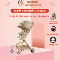 Xe đẩy cao cấp K8 cho bé từ 3 tháng, có bàn ăn dặm, tặng kèm khay để bình sữa, có lò xo giảm xóc