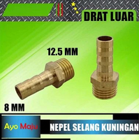Nepel Selang 8 MM Drat Luar Male 12.5 MM
