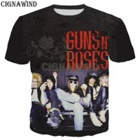 Fashion design t shirt men/women hip hop Guns N Roses 3D printed t-shirt casual Harajuku style tshirt streetwear tops