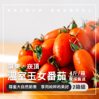【美夢成真GCI】屏東溫室栽培玉女小番茄-4斤裝x2箱組(產地新鮮直送・享受酸甜好滋味)