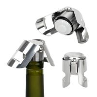 Stainless Steel Champagne Bottle Stopper Vacuum Sealed Sparkling Champagne Wine Bottle Saver Stopper Cap Bottle Opener Bar Tool