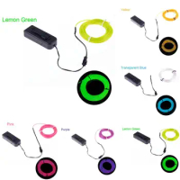 1m-5m LED Light Up EL Wire Strip Tube Flexible Neon Light Glow LED EL Wire Strip With Controller Car Dance Party Decoration
