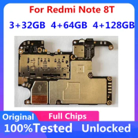 For Redmi Note 8T Note8T Unlocked Motherboards Original Mainboard 3+32GB 4+64GB 4+128GB For Redmi Note 8T Logic board