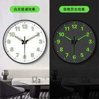 夜光掛鐘客廳時尚創意個性時鐘掛表簡約家用靜音電子石英鐘掛墻上