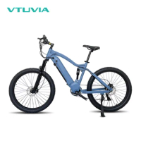 Hidden Battery 7 Speed 27.5'' Full Suspension Ebike MTB High Power Mid Drive Electric Bike 1000w Mountainbike