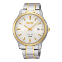 【SEIKO 精工】時尚石英男錶 不鏽鋼錶帶 白金 藍寶石鏡面 防水100米(SGEH42P1)