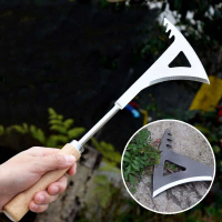 30cm Arit Potong Rumput Pemangkas Sabit Kapak Ganda Stainless Sabit /Arit Rumput Dengan Gagang Kayu
