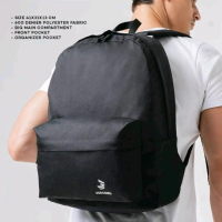 Tas Ransel Kanvas Polos 3SECOND Original Hitam Navy