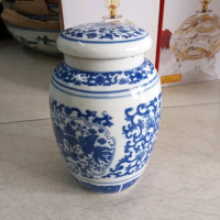toples keramik biru putih Putih