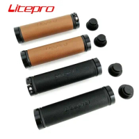 Litepro MTB Mountain Folding Bike Retro Leather Grip Double Lock Comfortable Non-slip Grips Black Brown