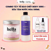 Hella Beauty body scrub combo 500g + Hella Beauty deep clean moisturizing shower gel
