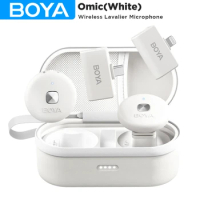 BOYA Omic Wireless Lavalier Lapel Microphone for iPhone iPad Android Type-C Devices Youtube Recording Streaming Gaming