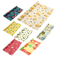 Beeswax Wrap Reusable Natural Food Grade Preservative Cloth Organic Cotton Eco Friendly Sustainable Food-Grade Package Rolls