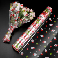 Flower Bouquet Gift Paper Rolls Christmas Stophane Wrapper Packaging Roll Transparent Shopping Christmas Gift