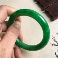 Natural Myanmar green jadeite jade bangles handcarved jade bangle real jade bracelets natural jade stone for women jewelry