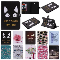 For Samsung Galaxy Tab A A6 7.0 2016 SM-T285 T280 Coloured Drawing Flip Leather Case Card Slot Folding Bracket Tablet Cover