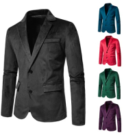 Men Blazer Popular Male Long Sleeves Korean Style Two Buttons Suit Jacket For Daily Wear Business Blazer Male Slim Suit Top