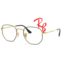 【RayBan 雷朋】輕量多邊設計光學眼鏡 舒適可調鼻墊 RB6448 2991 54mm 黑金 公司貨