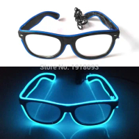 Wholesale 100PC/Lot Fashion Bright EL wire Neon LED Glasses Rave Costume glasses Novelty Light For Carnival,Dance,Festival,Party