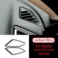 For Mazda 3 Axela 2017 -2018 2 PCS Real Carbon Fiber Dashboard Demist Air Vent Cover Trim Car Interior Accessories