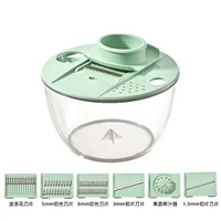 廚房家用蔬菜沙拉脫水器多功能切菜器大容量果蔬甩幹器廚房瀝水籃