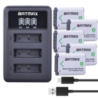 Batmax 5pcs NP-BX1 NPBX1 Battery+LED 3-Slots USB Charger for Sony ZV-1 Vlog FDR-X3000R RX100 AS100V AS300 HX400 HX60 AS50 WX350