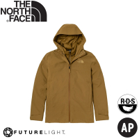 【The North Face】男 FL兩件式防水鵝絨保暖外套 AP《狼棕》4N9T/防水外套(悠遊山水)