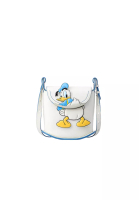 FION Donald Duck White Leather Square Crossbody &amp; Shoulder Bag