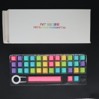 39鍵彩色機械鍵盤鍵帽PBT鍵帽正刻鐳雕英文不透光彩虹漸變鍵盤帽4016