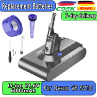 21.6V 6000mAh Replacement Battery for Dyson Battery SV10 V8 Animal Cordless Fluffy Motorhead Stick Handhold Vacuum Cleaner
