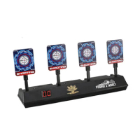 Electronic Scoring Shooting Targets 4 Targets LED Light &amp; Shooting Sounds Effect Auto Reset Digital Targets for Nerf Guns Toys