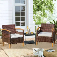 3 piece Outdoor Patio Furniture Set Outdoor Furniture Set with Table Outside Lawn Patio Chairs Set of 2 Patio Conversation