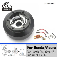 Hubsport Aluminum Steering Wheel Short Hub Adapter Boss Kit For Honda Fit / Civic 15+ For Acura ILX 13+ HUB-K135H