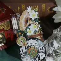 Vintage Nanyang Old Dream Lily Coffee Washi PET Tape for Card Making DIY Scrapbooking Plan Decorative Sticker