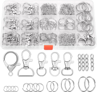 PAXCOO 300PCS Making Kit Craft Supplies Including Key Chain Clips Lanyard Snap Hooks Key Rings and J