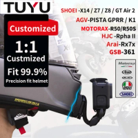 TUYU Customized Motorcycle Helmet Mountfor SHOEI AGV ARAI HJC Helmet for GoPro max hero10 Insta360 one Rs DJI Camera Accessories