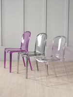 OUYOULIFE透明椅子亞克力化妝凳網紅梳妝凳子簡約水晶椅靠背餐椅