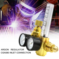 Areyourshop Argon Co2 Flow Meter Gas Regulator Dual Gauge For Mig Tig Welding Welder