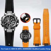 Modified Quick Release Leather Watchband Nylon Watch Strap for Casio G-SHOCK Series MTG-B3000 MTG-B3000D/BD Watch Accessories